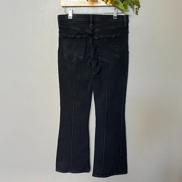 Cotton Citizen Jeans Black Front Seam Bootcut Button Up Crop Size 26 - Picture 2 of 5